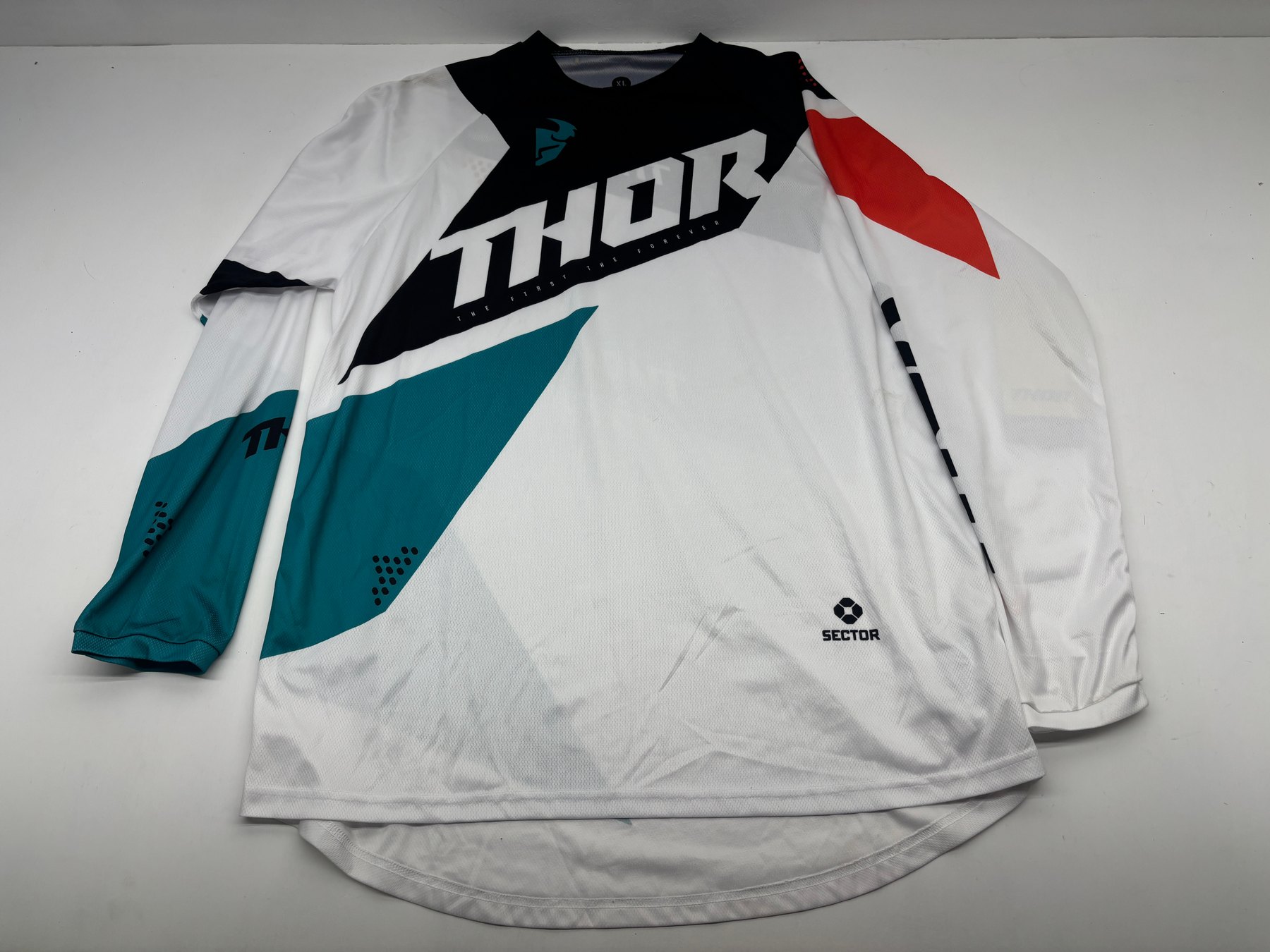 Thor Men's Jersey X Large White Blue XL Riding Shirt Apparel Gear Motocross MX